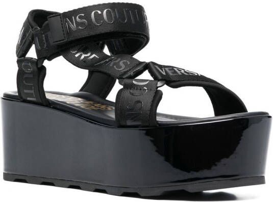 Versace Jeans Couture strappy platform sandals Black