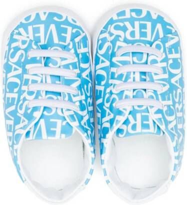 Versace Kids all-over logo-print sneakers Blue