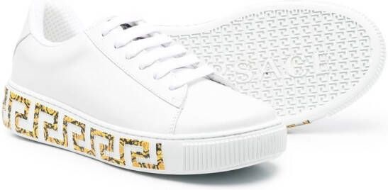 Versace Kids Barocco Greca low-top sneakers White