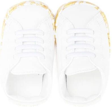 Versace Kids Barocco-print sneakers White