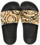 Versace Kids baroque-pattern slip-on slippers Black - Thumbnail 3