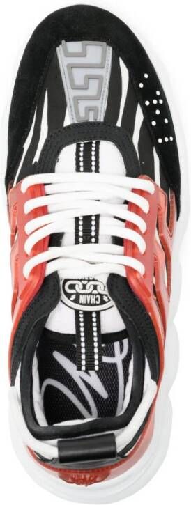 Versace Kids Chain Reaction zebra-print sneakers Black