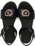 Versace Kids Crystal Heart leather sandals Black - Thumbnail 3