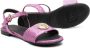Versace Kids Crystal Hearts glitter leather sandals Pink - Thumbnail 2