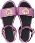 Versace Kids Crystal Hearts glitter leather sandals Pink - Thumbnail 3