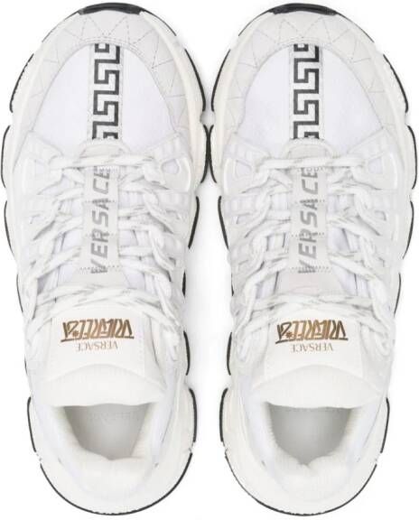 Versace Kids Trigreca lace-up sneakers White