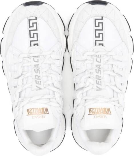 Versace Kids Greca lace-up sneakers White