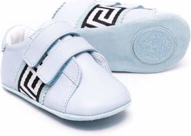 Versace Kids Greca-panel touch-strap sneakers Blue