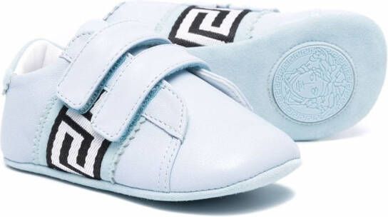 Versace Kids Greca-panel touch-strap sneakers Blue