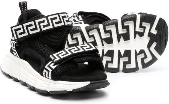 Versace Kids Greca-print touch-strap sneakers Black
