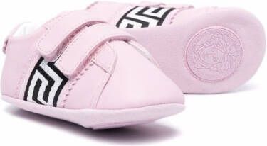 Versace Kids Greca-print touch-strap trainers Pink