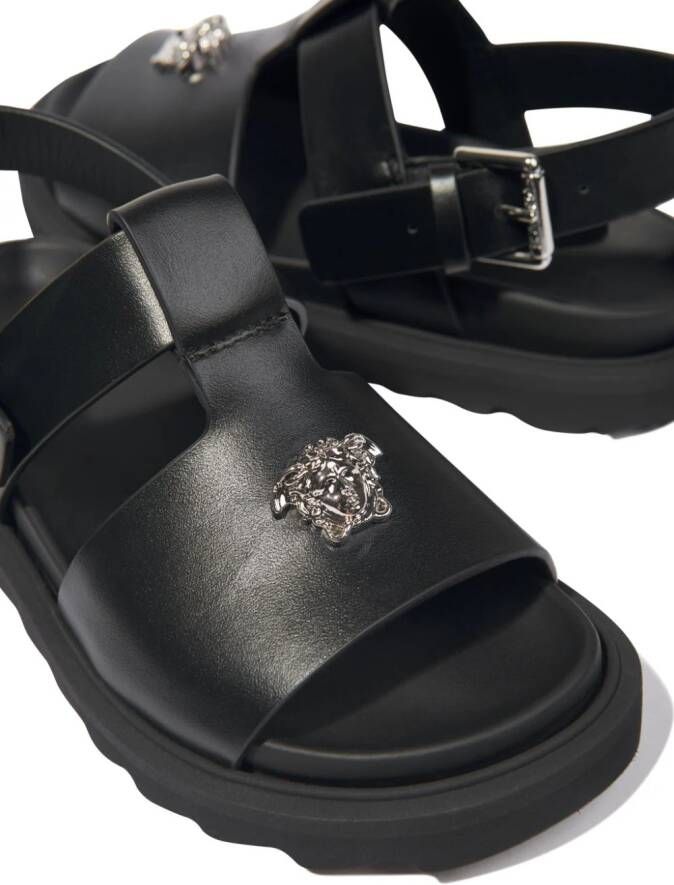Versace Kids La Medusa leather sandals Black