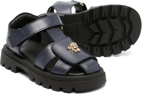 Versace Kids La Medusa leather sandals Blue