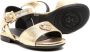 Versace Kids leather metallic finish sandals Gold - Thumbnail 2