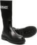 Versace Kids logo-print knee-high boots Black - Thumbnail 2