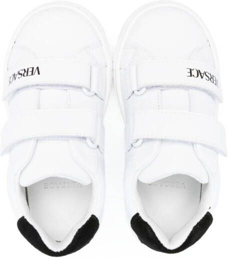 Versace Kids logo-print touch-strap sneakers White