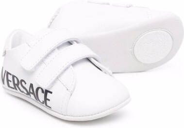 Versace Kids logo-print touch-strap trainers White