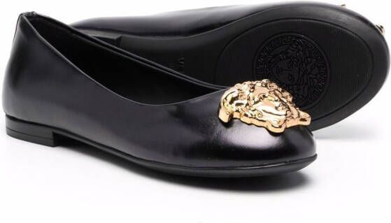 Versace Kids La Medusa ballerina shoes Black