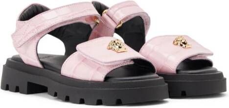 Versace Kids Medusa Head leather sandals Pink
