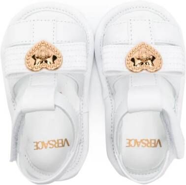 Versace Kids Medusa Head leather sandals White