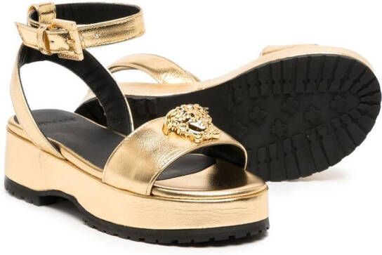 Versace Kids Medusa heart-motif sandals Gold