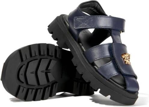 Versace Kids Medusa leather caged sandals Blue