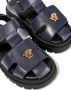 Versace Kids Medusa leather caged sandals Blue - Thumbnail 3