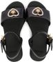Versace Kids Medusa-motif flat leather sandals Black - Thumbnail 3