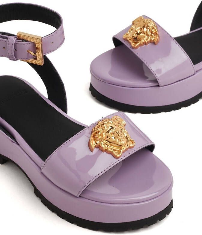 Versace Kids Medusa-motif platform sandals Purple
