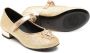Versace Kids Medusa-plaque metallic leather ballerina shoes Gold - Thumbnail 2