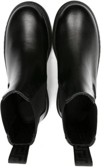 Versace Kids slip-on leather ankle boots Black