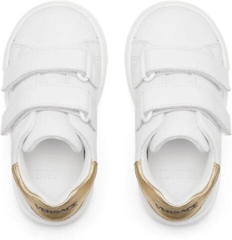Versace Kids touch-strap leather sneakers White