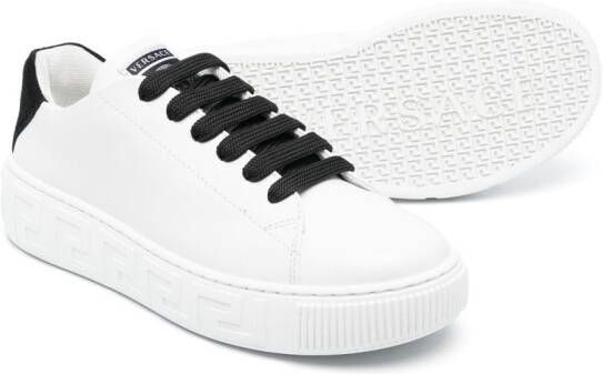 Versace Kids two-tone leather sneakers White