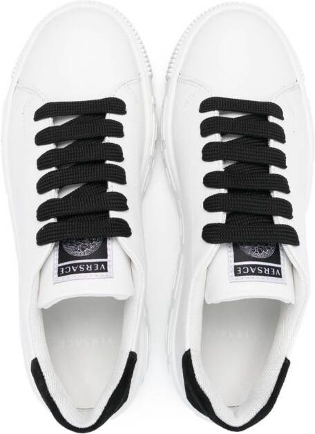 Versace Kids two-tone leather sneakers White