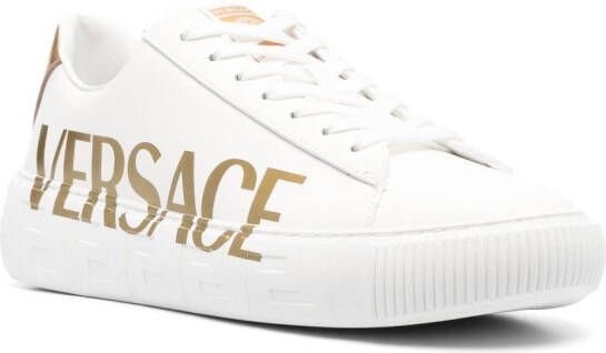 Versace La Greca logo-print low-top sneakers White