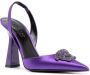 Versace La Medusa 105mm slingback satin pumps Purple - Thumbnail 2
