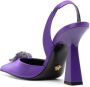 Versace La Medusa 105mm slingback satin pumps Purple - Thumbnail 3