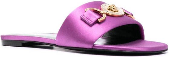 Versace Medusa '95 satin flat sandals Purple