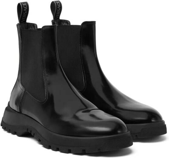 Versace leather Chelsea boots Black