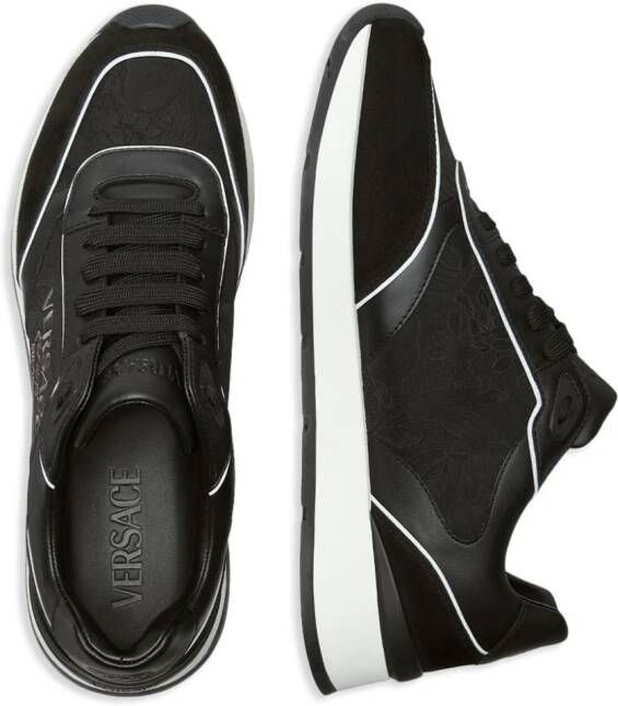 Versace logo-embroidered panelled sneakers Black