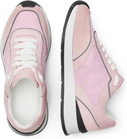 Versace logo-embroidered panelled sneakers Pink