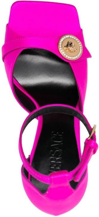 Versace Medusa 110mm satin sandals Pink