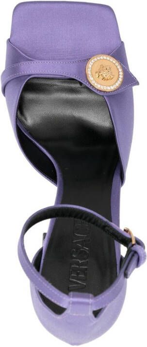 Versace Medusa 110mm satin sandals Purple