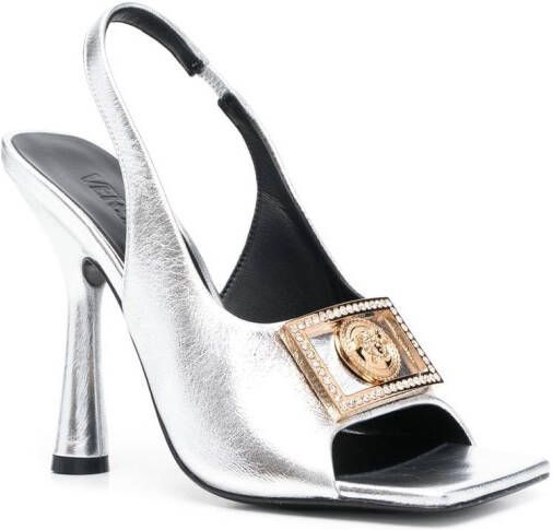 Versace Medusa 115mm sandals Silver