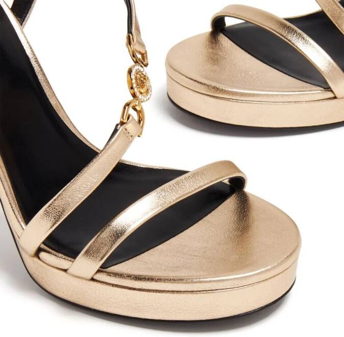 Versace Medusa 95' 115mm leather sandals Gold