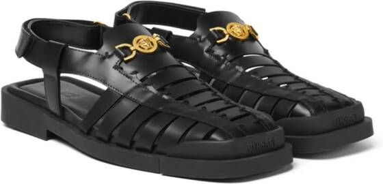 Versace Medusa '95 caged leather sandals Black