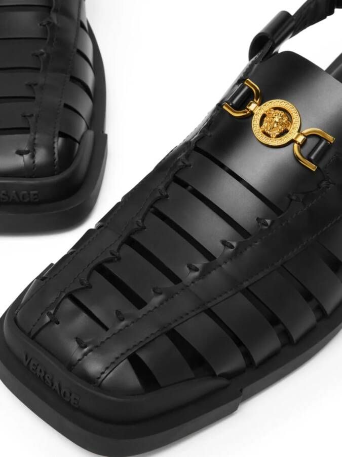 Versace Medusa '95 caged leather sandals Black