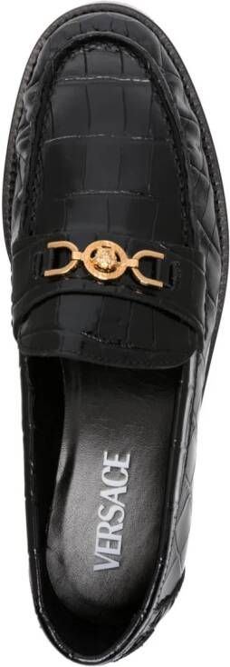Versace Medusa '95 crocodile-embossed loafers Black