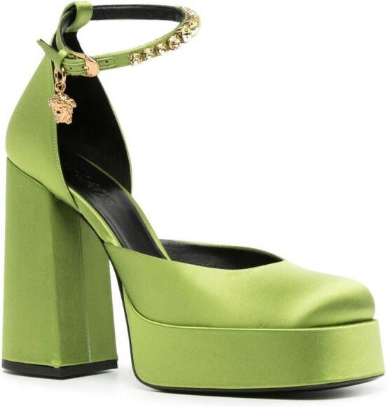 Versace Medusa Aevitas 125mm satin pumps Green