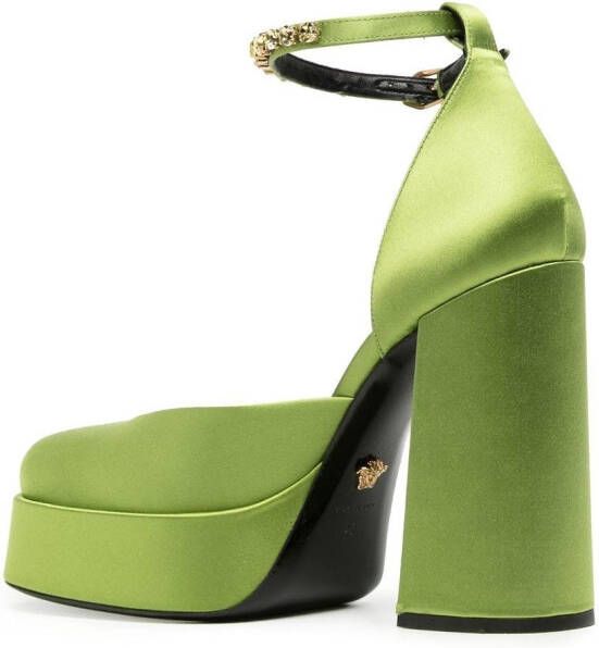 Versace Medusa Aevitas 125mm satin pumps Green